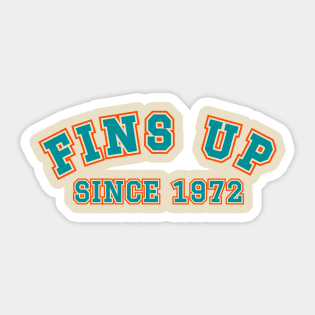 Fins Up Since 1972 Sticker by KatiNysden